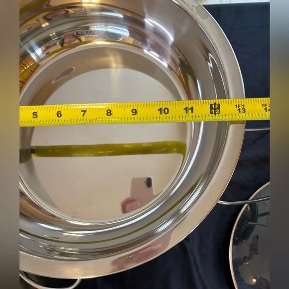 Stainless Steel Round Chafing Dish with Glass Lid - Silver - Picture 9 of 12